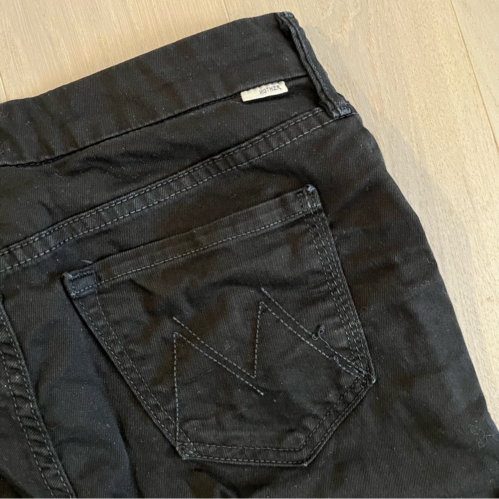 Mother looker ankle fray black jeans 25 - Picture 6 of 10